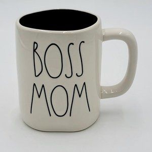 Rae Dunn Boss Mom Mug Black Glaze Pottery Coffee Cup Farmhouse Cottage Core New